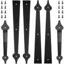 skysen Steel Garage Door Decorative Hinges Handles Accents Hardware kit Screw Mount, Black (tckls-2 Pack)
