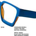 livho Oversized Eyewear Frame for Woman and Men - Rectangle Fashion Glasses for Computer, Chic Preppy Frame