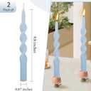 10 Inch Light Blue Spiral Taper Candles Unscented Smokeless Candles 2 Pack Hand Poured Twisted Candle for Dinner Coastal Wedding Home Decor Meditation Space Yoga