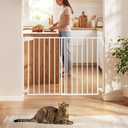 VEVOR Pet Gate for Stairs, 29-43 in Adjustable Width, 36 in High Dog Gate, No Bottom Bar, One-Handed Operation, Easy Drilling Installation with Hardware Kit, for Stairs, Doorways, and Home, White