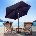 7.5ft Outdoor Patio Umbrella - Table Umbrella Waterprool UV Protection, Sombrillas de Patio with Push Button Tilt, Sun Umbrella for Pool, Porch, Garden, Deck, Backyard (Navy Blue)