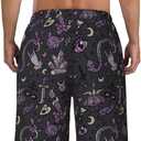 Mens Swim Trunks with Mesh Lining,Quick Dry Swimsuit Board Shorts Beach Pants Swimwear Bathing Suits (Goothic Spooky, M)