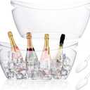 SHUESS 2 PCS Acrylic Ice Buckets Clear Ice Buckets for Parties 5.5L Extra Large Champagne Ice Bucket Mimosa Bar Supplies Beverage Tub with 2 Scoop for Cocktail Bar, Wine Bucket for Beer Sparkling