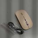 TENMOS Wireless Bluetooth Mouse, LED Slim (Bluetooth 5.1 + USB) 2.4GHz Rechargeable Silent Bluetooth Wireless Mouse with Type C Adapter for Laptop/MacBook/iPad OS 13 and Above - Light Pink