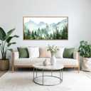 CHDITB Large Green Mountain Landscape Framed Canvas Wall Art 40x20 Inch