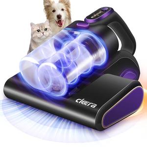 Cleera Mattress Vacuum Cleaner, 16KPa Suction Bed/Couch Vacuum, 253.7nm UV-C+140°F Heating+HEPA Filter, 600W Pet Hair Remover for Mattress/Sofa/Crib, Lightweight Corded Deep Cleaner