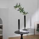 Sziqiqi Black Metal Vase Set - 15.5/13.8in Tall/Short Rectangular Vases, 2 Pcs Modern Home Decor for Living Room, Bedroom