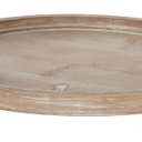 Kate and Laurel Bruillet Round Wooden Footed Tray with Handles, 15 inch Diameter, Rustic Finish