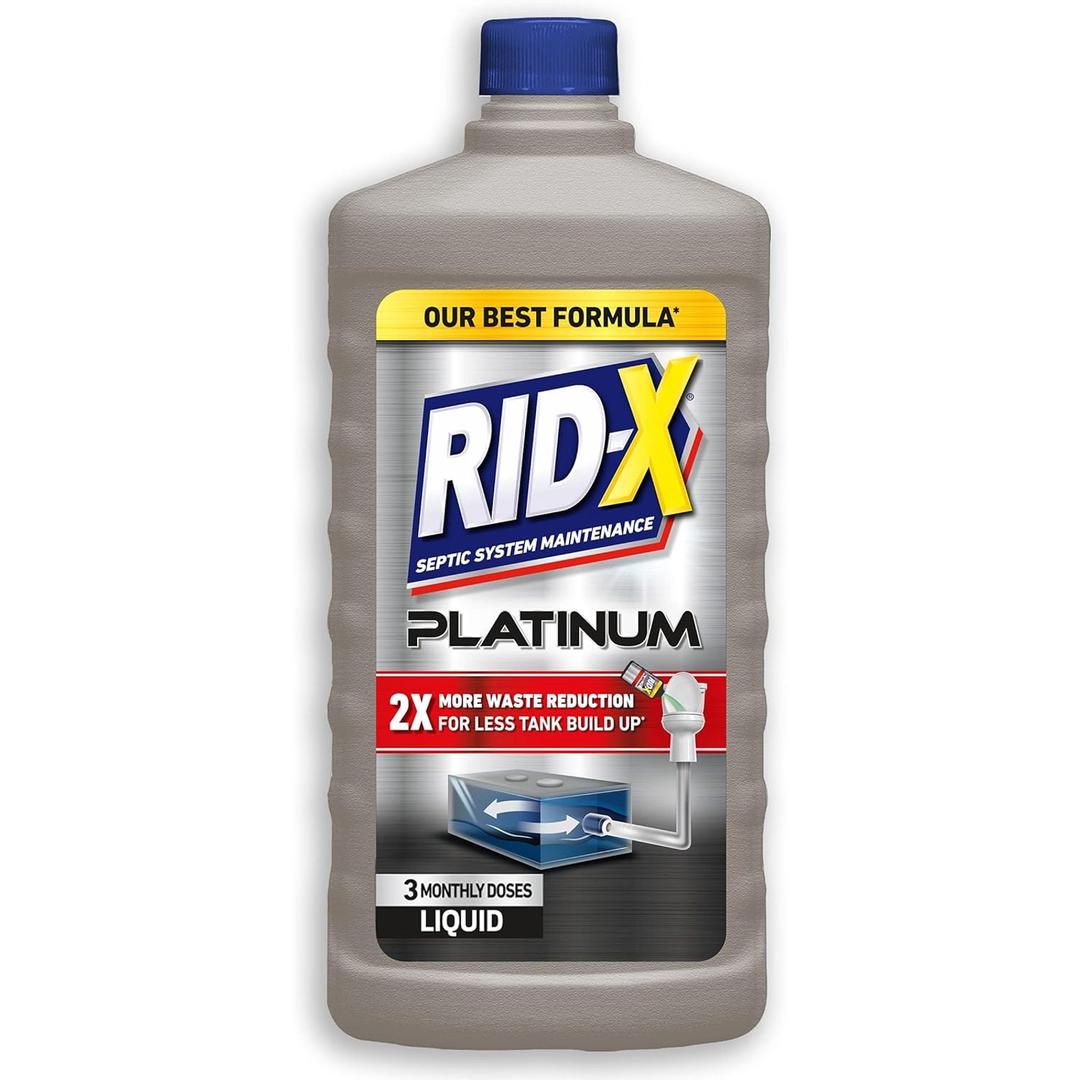 Rid-X Platinum Septic System Treatment, 3 Month Supply of Liquid, 24 Fl Oz