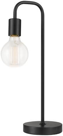 Globe Electric 12920 Holden 18" Table Lamp, Satin Black, Modern, Night Stand, Bedroom Décor, Living Room, Bedside Light, Black