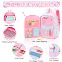 InduSKY Cute Rainbow School Backpack with Insulated Lunch Box Pen Case Set, Kids Backpack for Kindergarten to Middle School Students