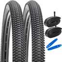2-Pack Foldable 26 Inch Tyres 26 x 2.35 Sheath 57-559 and 2-Pack 26 Inch Tube AV32 mm Valve Compatible Mountain Bike 60-559 26 x 2.30 26 x 2.35 26 x 2.40 Bicycle Tyres and Inner Tube
