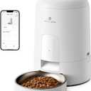 PETLIBRO Automatic Cat Feeder, Wi-Fi Rechargeable Cats Food Dispenser Battery-Operated with 30-Day Life, AIR 2.4G Wi-Fi Timed Pet Feeder for Cats & Dogs, 2L Auto Cats Feeder, White