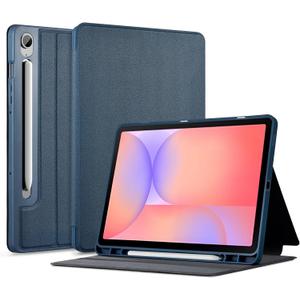 CoBak Case for Samsung Galaxy Tab S10 Lite / S10 FE / S9 FE 10.9 Inch, Protective Smart Auto Wake/Sleep Cover with Anti-Slip Multi-Angle Stand and S Pen Holder, Dark Blue