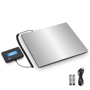Digital Shipping Scale, Drcowu 660lbs/300kg Postal Scale with Hold/Tare Function, Manual/Auto Off LCD Display, Heavy Duty Scale for Packages/Luggage/Home (Silver)