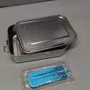 Leonyo 28oz Bento Box, 18/10 Stainless Steel Bento Lunch Box with 2 Dividers, 850ml Small Leak-Proof Food Snack Containers for Sandwich, Dishwasher Safe, Oven Safe Except for Lid