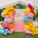 4PCS Pink Smile Face Balloons 23 Inch/Pink Preppy Themed Party Decor/Preppy Y2k Hot Pink Party Balloons Smile Face Lightning Supplies for Teen Hippie Girls Bachelorette Early 2000s Theme