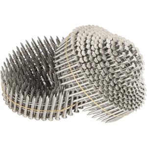 kimllier 3600 Counts Coil Siding Nail Full Round Head Wire Collated Coil 15-Degree 1-1/4-Inch x .090-Inch Ring Shank 304 Stainless Steel