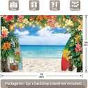 7x5ft Fabric Summer Hawaiian Beach Photography Backdrop Tropical Flower Palm Leaves Surfboard Background Aloha Luau Decorations Photo Banner