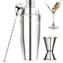 Gbuxska Cocktail Shaker, 14.5 Oz Glass Martini Shaker with Strainer for Bars