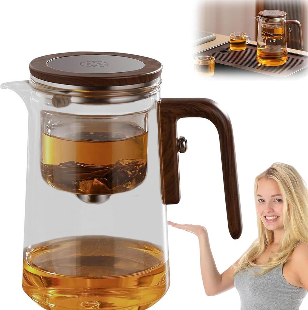 Enchanti Tea Pot, Witchcraft Magical Enchanted Glass Teapot with Strainer, 800ml Magnetic Filtration Pot with Handle, for Home, Gifting, Outdoor and Office