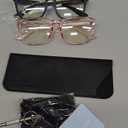 livho High Tech Blue Light Glasses - Advanced 99% Blue Light Blocking Computer Glasses - Anti Eyestrain & UV Glare Protection (*B7 Matte Black+clear Pink)