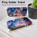 Galaxy A51 4G Case - Rectangle Retro Floral Pattern, Metal Ring Stand & Holder, Space Color