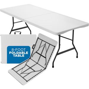 Sorfey Folding Table 8-Foot X 30 inch, White Plastic (8ft x 30inch)