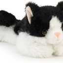 PEACH CAT Cat Stuffed Animal Cute Plushies Small Plush Toys Gifts for Kids Black and White