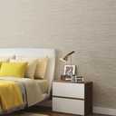 Haimin Grasscloth Wallpaper Peel and Stick 20.9in X 393in Fabric Contact Paper Wall Paper Textured Wallpaper Horizontal Stripes Look Self-Adhesive Thick Vinyl Embossed (Beige)