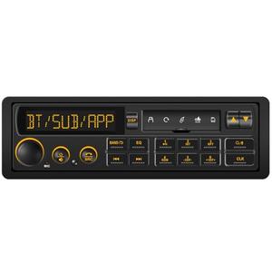 Bluetooth Retro Car Stereo Receiver - Single Din European Classic Look Radio for 80s Car - AM FM Pre-Amp 2 Subwoofer Outputs USB SD AUX Type-C PD3.0 Fast Charge EQ SWC