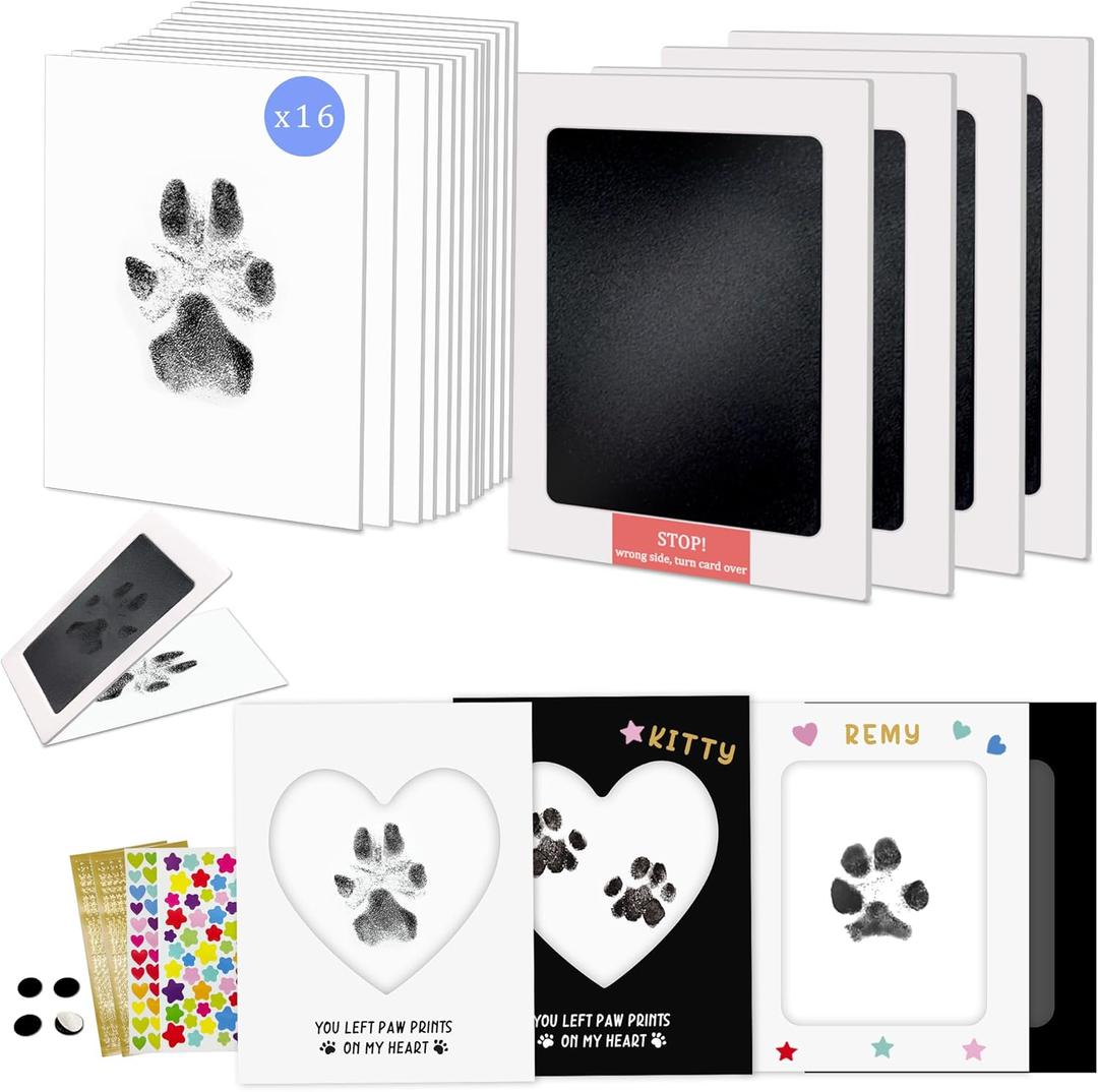 MYPAWLETS Paw Print Kit,Clean Touch/Inkless Ink Pad for Dog/Cat Pawprints,Paw Print Stamp Pad for Dogs,Dog Paw/Nose Print Kit Keepsake,Pet Paw Print Impression Kit with Frame,Gifts for Pet Parents-4M (Medium (4 Pack))