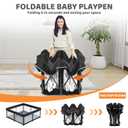 Taleco Gear Foldable Baby Play Pen with Mat, 50''x50'' Playpen for Babies and Toddlers, Playpen for Baby with Gate, Breathable,Foldable Travel Play Pen with 50 Ocean Balls