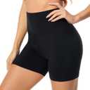 FULLSOFT High Waisted Biker Shorts for Women-5" Tummy Control Fitness Athletic Workout Running Yoga Gym Soft Compression Black Bike Volleyball Spandex Comfy Plus Size Shorts (Black 2X-Large-3X-Large)