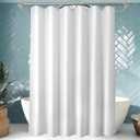Titanker Long Shower Curtain Liner Washable, 72x80 Inches, White Shower Liner Fabric with 2 Magnets, Polyester Long Bathroom Shower Curtain Liner Waterproof Soft Lightweight, White