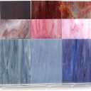 Lanyani（10 Sheets）Variety Stained Glass Sheets 4 x 6 inch Opal Art Glass Pack Tiffany Glass, Mixed Textures