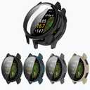 4-Pack Approach S50 Screen Protector Case Compatible with Garmin Approach S50 Smartwatch, Ultra-Thin Scratch Resistant Cover with Tempered Glass for Women Men