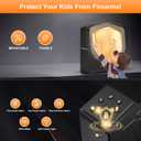 PINEWORLD Slider Biometric Handgun Safe with Auto Sliding Door&Interior Light, Bedside Pistol Safe with Quick Fingerprint/Passode/Key Access, Nightstand Handgun Case, Mounted Lock Box for Desk, Truck