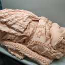 Bedsure Tufted Boho Comforter Set Queen Size - Light Pink Boho Bed Set, GentleSoft 3 Pieces Farmhouse Shabby Chic Embroidery Bedding, Gifts for Woman, Soft Jacquard Queen Comforter for All Seasons