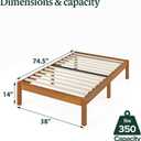 Zinus Ellie 14 Inch Twin Bamboo Platform Bed Frame, Wood Slat Support, No Box Spring Needed, Easy Assembly, Brown