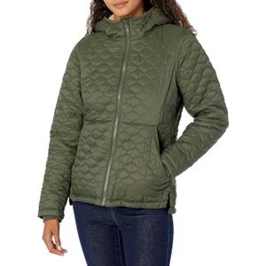 Amazon Essentials womens Lightweight Quilted Full-Zip Water-Resistant Sherpa-Lined Hooded Puffer Jacket (Medium, Olive)