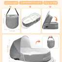 Baby Travel Bassinet Portable Bassinets: Foldable Lightweight Travel Pod Infant Bassinet with Mosquito and Canopy Outdoor Newborn Essentials Gift