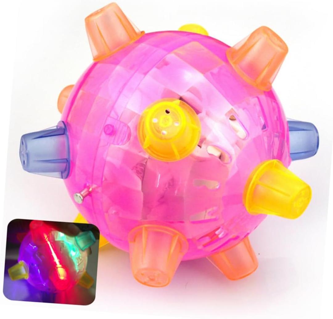 Yardwe Jump Ball Toys Musical Light up Bouncing Ball for Kids with Colorful Antennae and Dancing Lights, Plastic Jumping Toy for Indoor Party Fun