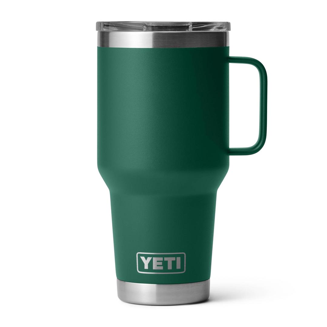 YETI Rambler 30 oz Travel Mug, Stainless Steel, Vacuum Insulated with Stronghold Lid, Black Forest Green