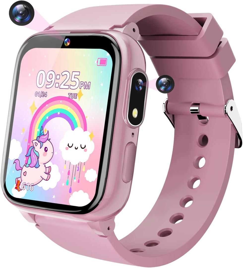 Smart Watch for Kids with 26 Games Girls Toys Age 6-8 Birthday Gifts Ideas for Girls 3 4 5 7 9 6 8 Year Old Christmas Stocking Stuffers for Kids (Pink)