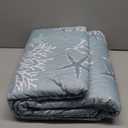 Fenwick Collection Coastal Quilt Bedding Set, 3-Piece Reversible All Season Bedspread with Shams. Lightweight Nautical Quilted Coverlet. Ether Blue (King / California King)