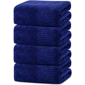 SEISSO Bath Towels 4 Pack Premium Large Towels for Bathroom 35 x 63 Inches Ultra Soft and Quick Dry Luxury Bath Sheet, Lightweight Shower Towel for Fitness, Hotel, Gym, Sauna, Home - Navy Blue