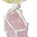 LAIDANLA Car Charm Crystal Hanging Accessories Citrine and Rose Quartz Rearview Mirror Decorations Dangling Moon Star Handmade Hanging Ornaments Protection Spiritual Energy