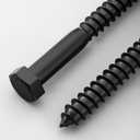 BNUOK 7 Sets 3/8" x 3" Hex Head Lag Screws Bolts with Flat Washers 304 Stainless Steel 18-8 Black Zinc Plated Heavy Duty Lag Screw for Wood