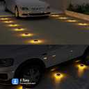 DetarZinLED Solar Step Lights Outdoor Waterproof, 4 Pack Warm White Flat Lights Solar Powered for Outside Stair, Deck, Dock, Pathway, Driveway, Ground